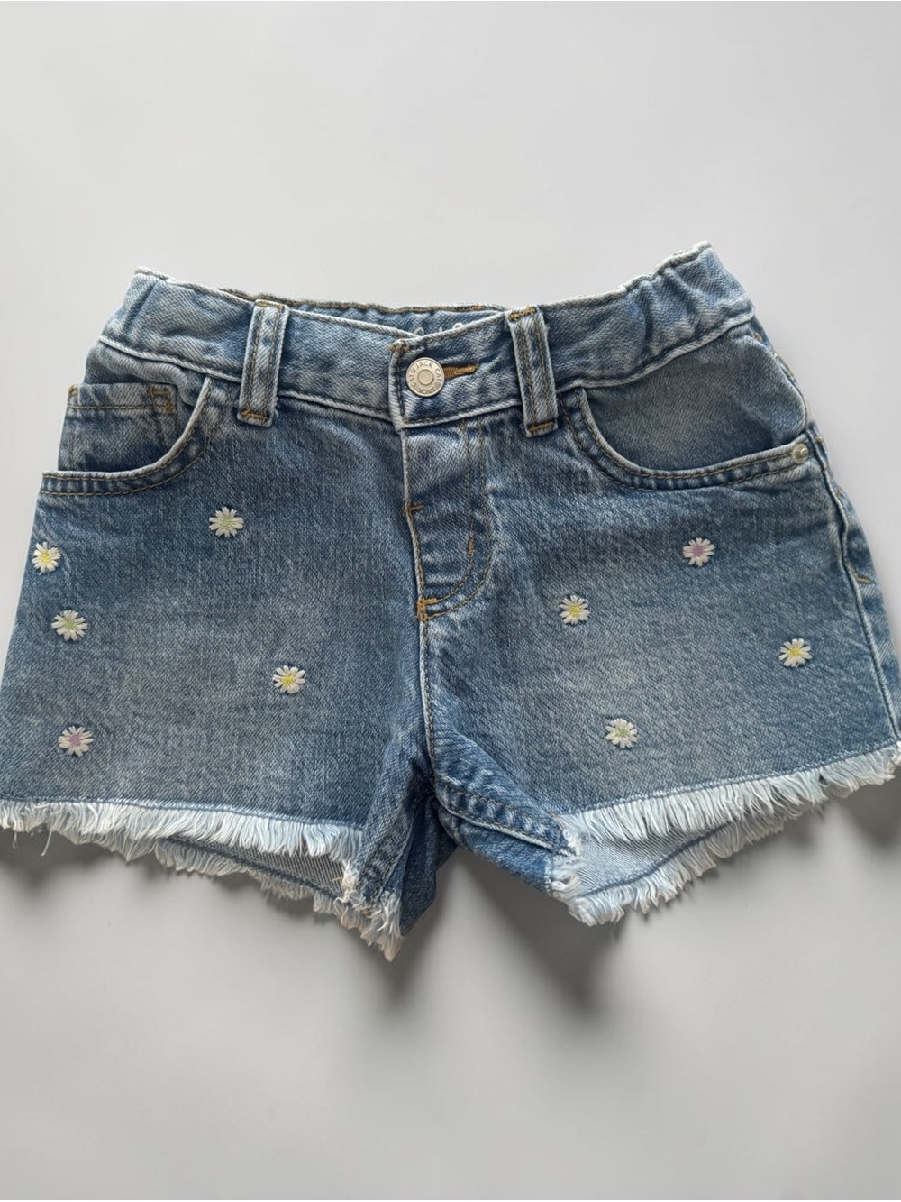 Cat & Jack Light Blue Denim Shorts with Daisy Embroidery